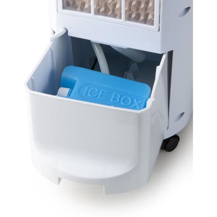 Enfriador de aire DOMO de 67 cm y 70 W, color blanco y negro.