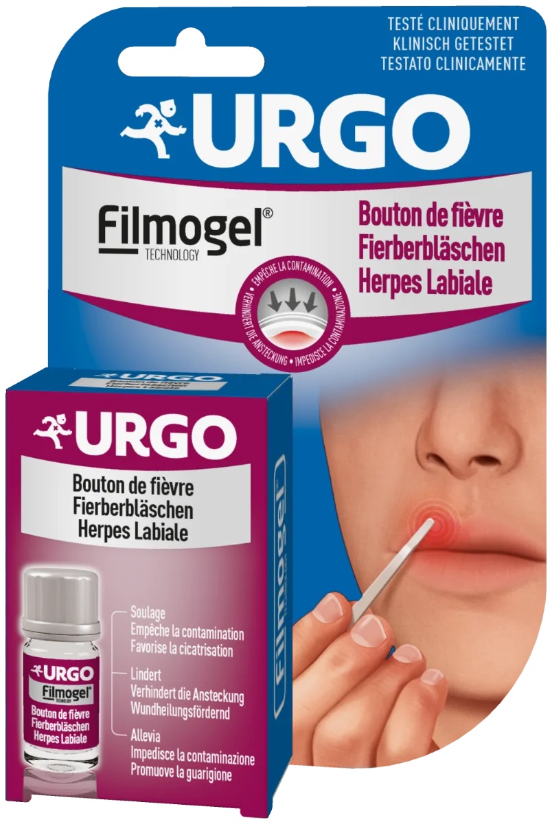 URGO Urgo Filmogel parche líquido para el herpes labial 3 ml reduce la aparición de herpes labial