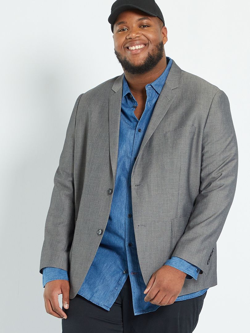 Chaqueta de traje de corte regular - gris oscuro