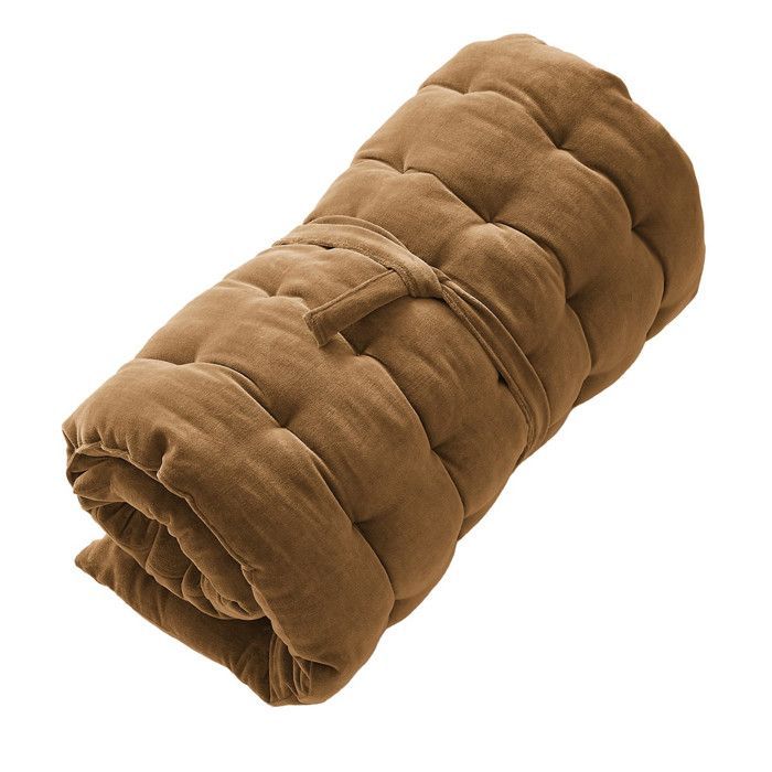 HARRIS - Matelas de Sol 60x120cm Velours de Coton Capitonné Coloris Camel