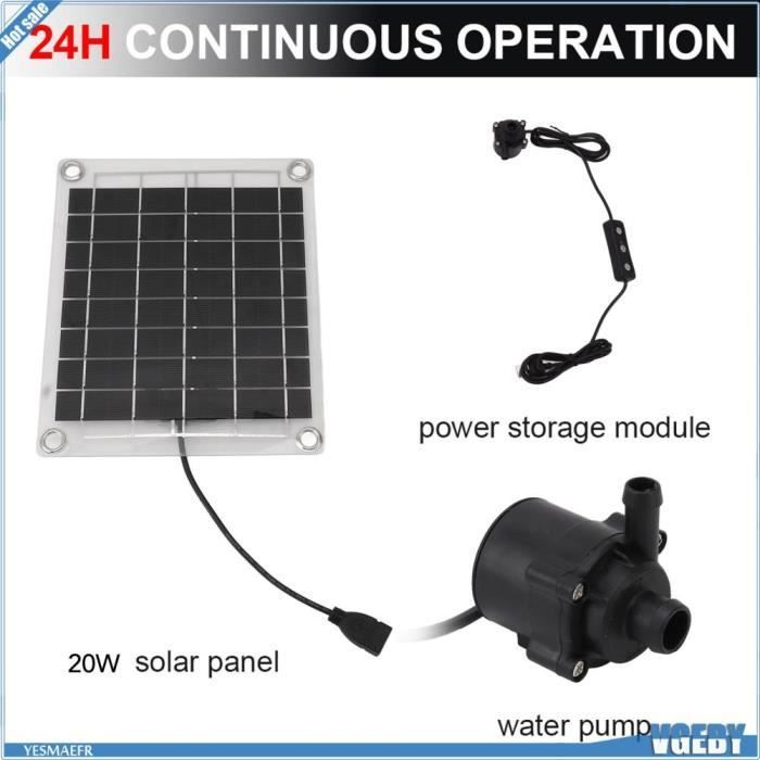 GEBY Solar Water Pump Kit - 20W - Adjustable Flow Rate - Solar Powered - Durable and Reliable