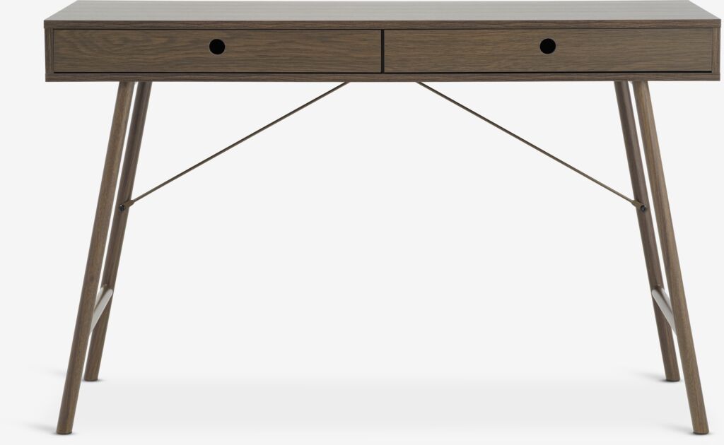 LINDVED Rašomasis stalas LINDVED 48x120 2 stalčiai tamsus ąžuolas