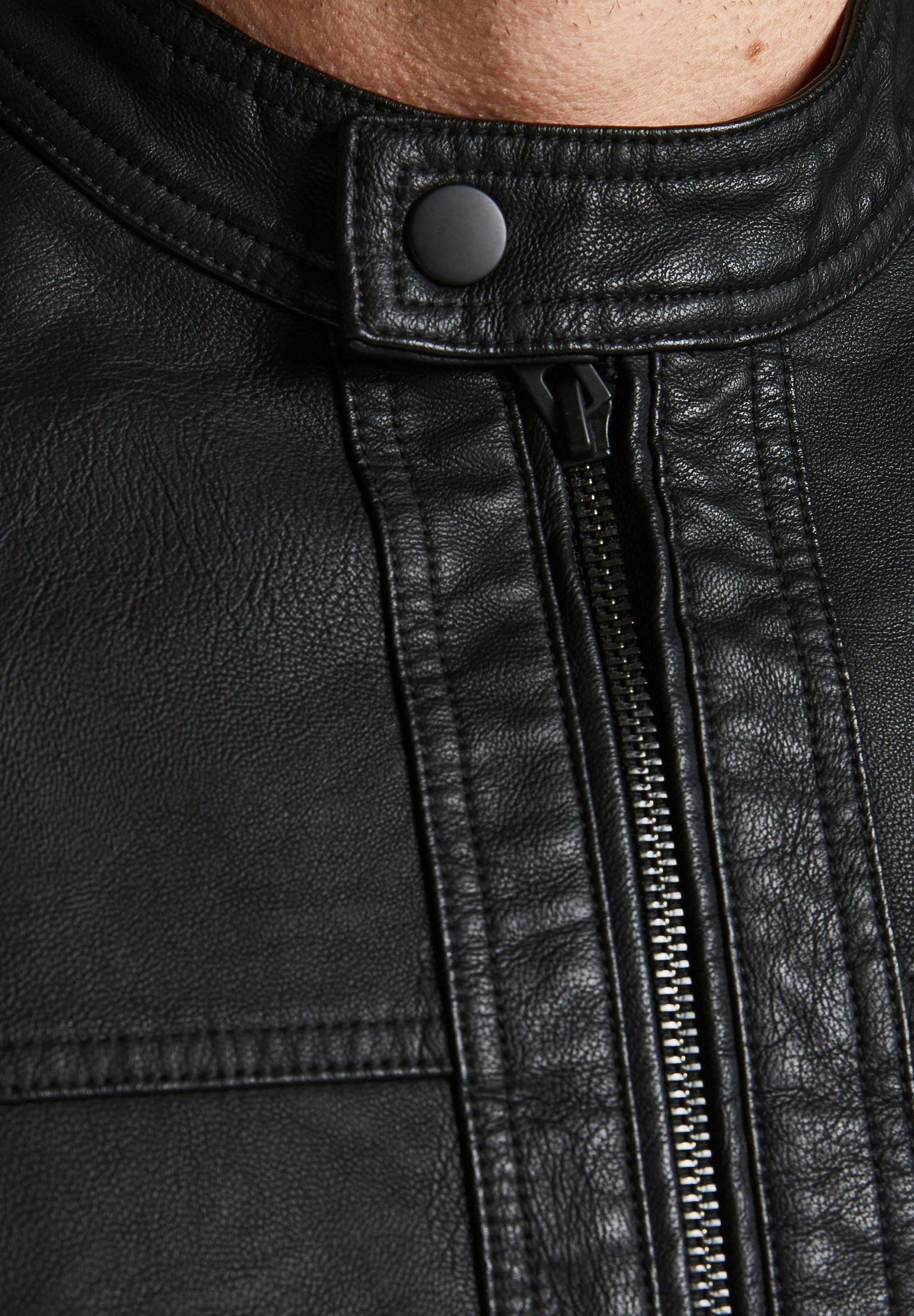Jack & Jones WARNER NOOS - Kunstleren jas - zwart