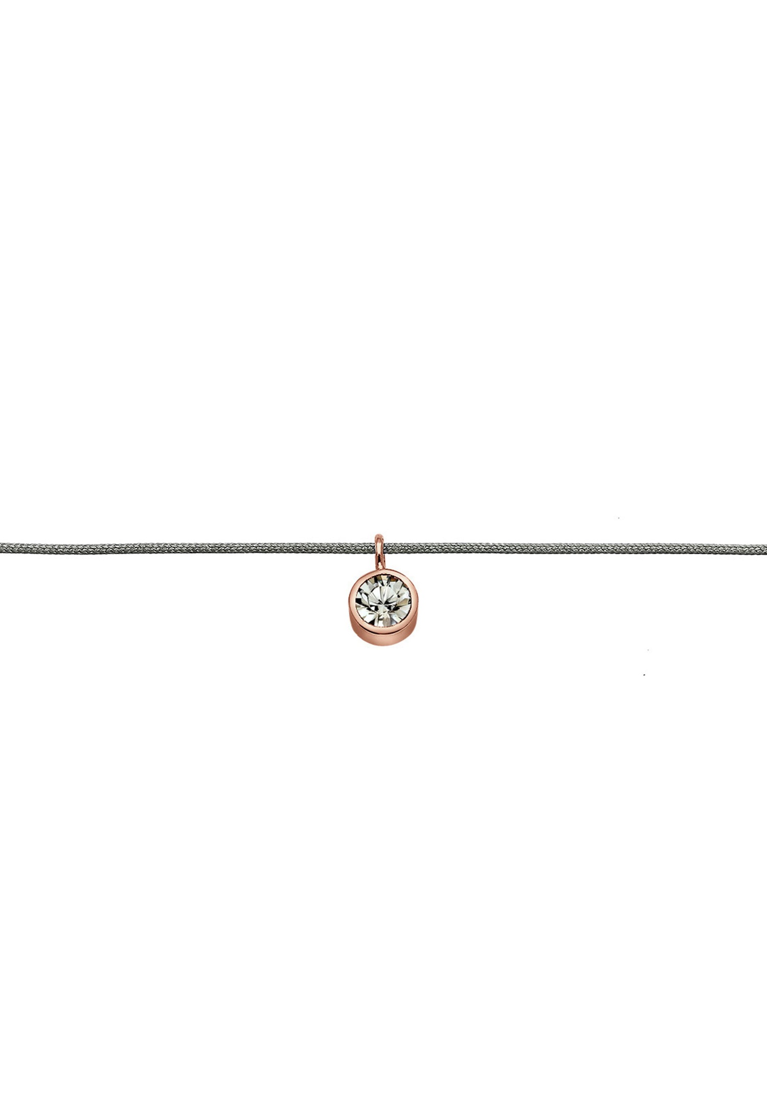 Elli Femmes choker en nylon avec cristal en argent sterling 925