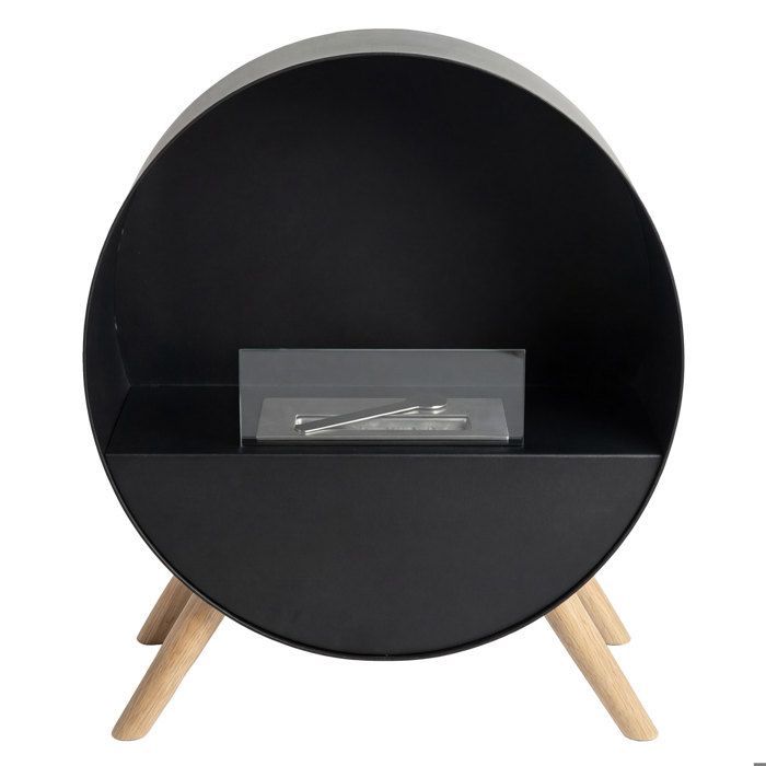 Chimenea de bioetanol independiente Frankystar Venere, 60×72×30 cm, quemador de acero inoxidable de 1 L, 2000 W, color negro.