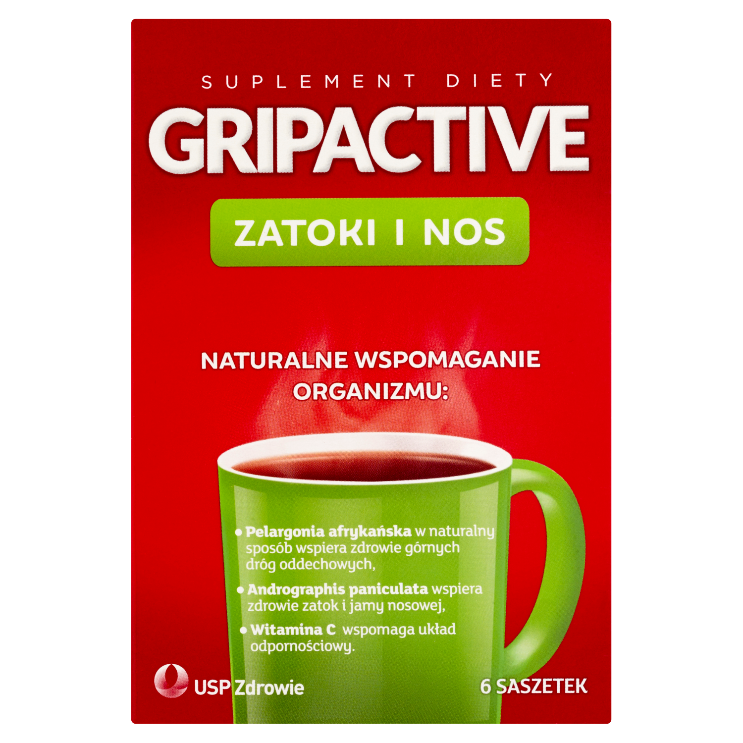 Gripactive étrend-kiegészítő 6 tasak orrmelléküregekre és arcüregekre