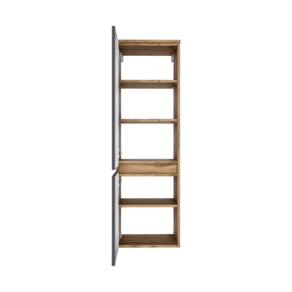 Midi-Schrank Lincoln, 40 cm, matt grau/wotaneiche