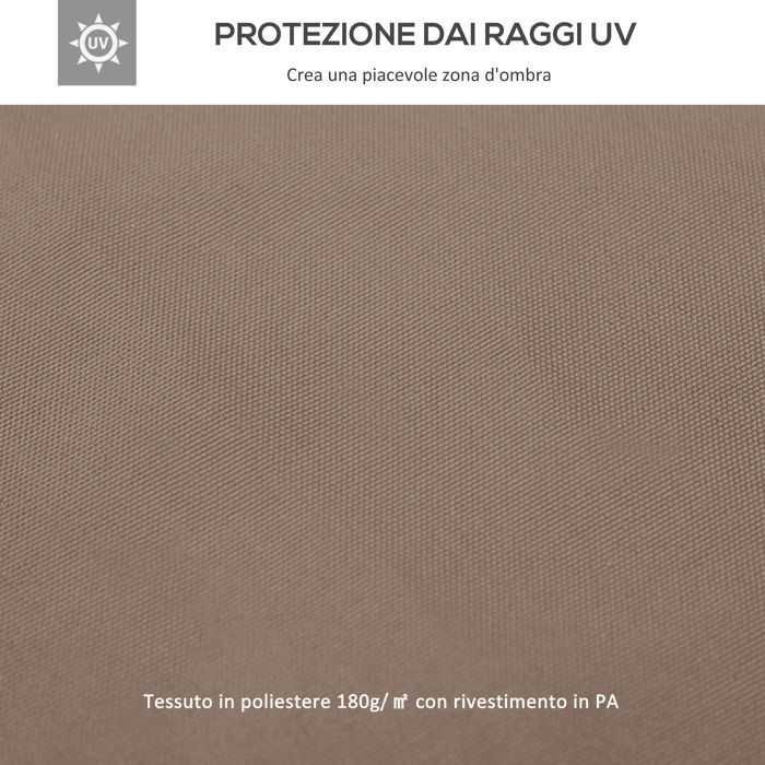 Toit de remplacement - Outsunny - pour pavillon de jardin toile de rechange pour pavillon tonnelle tente - polyester - 3x3m - marron