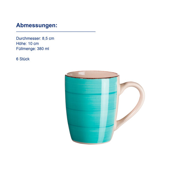 Lumaca kaffekopper, 380 ml, sett med 6