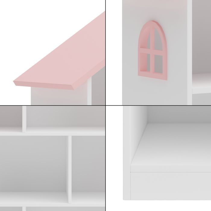 Librería infantil Vipsali, 107 x 83 x 30 cm, blanca