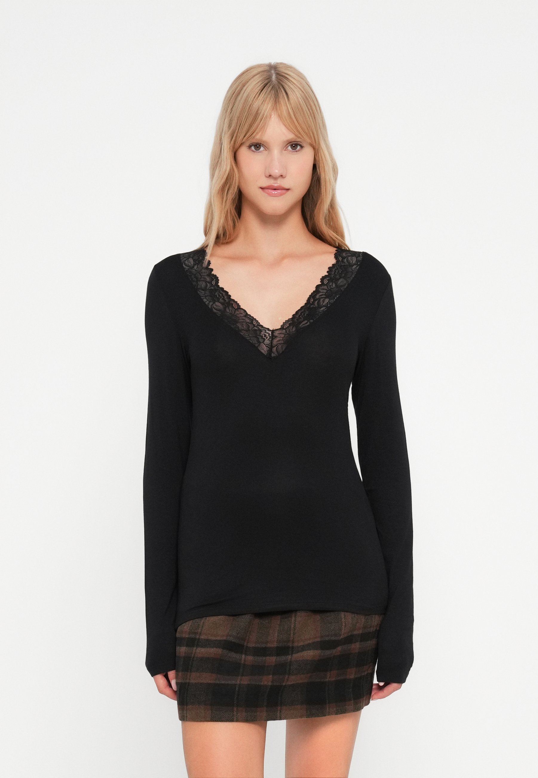 Vero Moda VMROSA V NECK - Hosszú ujjú felső - fekete