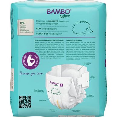 Pañales ecológicos Bambo Nature para bebés niños y niñas, 0% perfume, talla 4, 7-14 kg, 24 unidades.