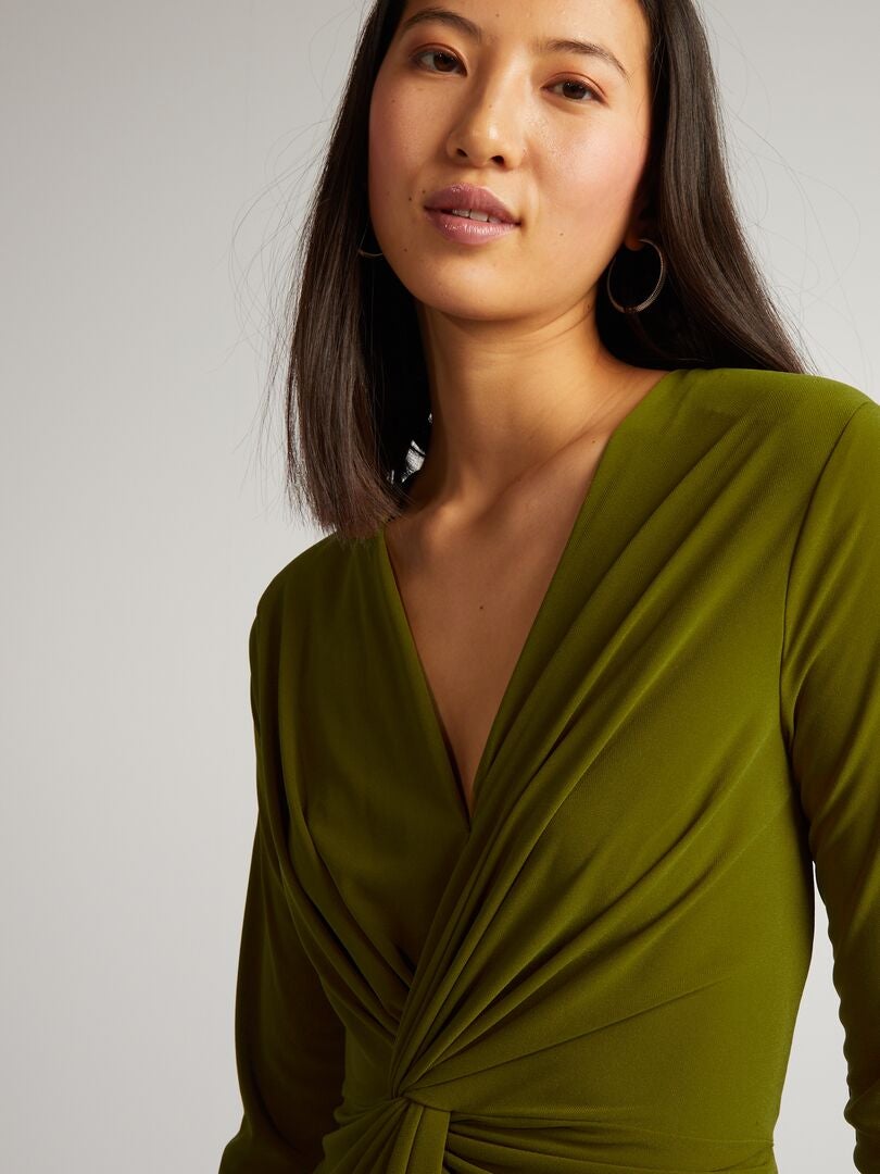 Vestido drapeado - VERDE