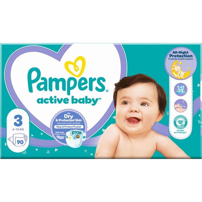 PAMPERS Active Baby vel. 3 (90 ks) 6-10 kg