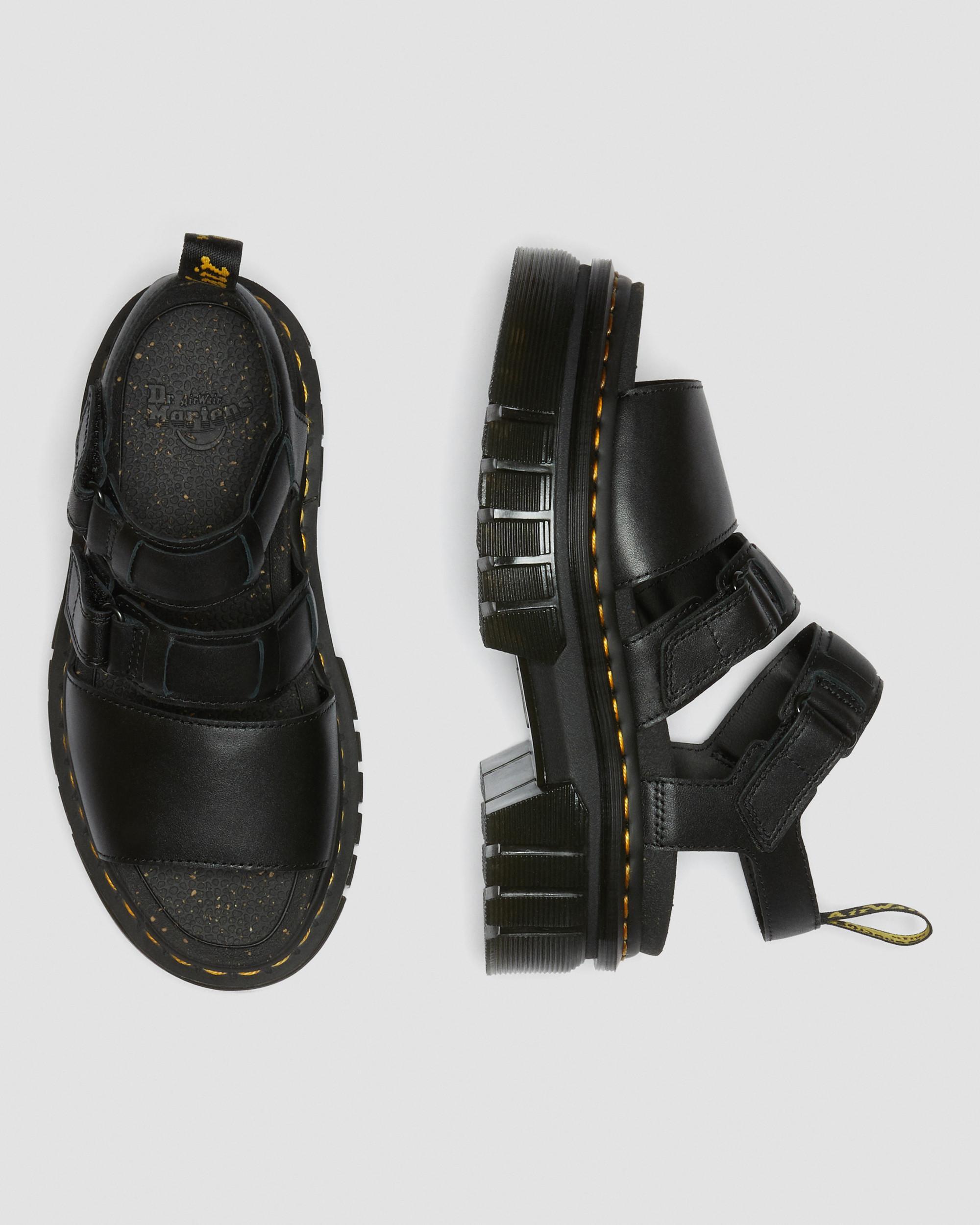 Ricki Nappa Lux Leder Plateausandalen mit 3 Riemen