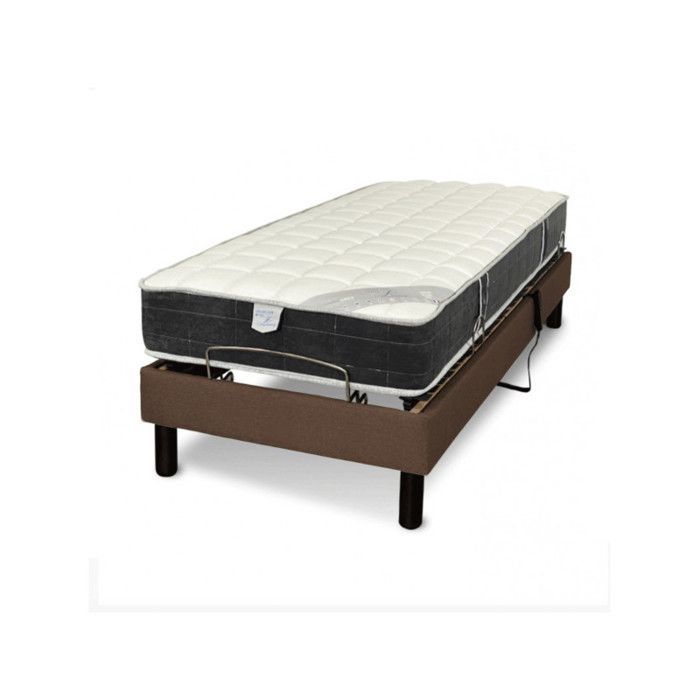 Conjunto de cama eléctrica Essenzia Zen RELAXATION marrón - Muelles clásicos 80x200 Muelles