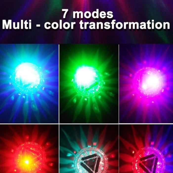 Luz flotante LED multicolor de ABS con forma de diamante y 7 modos de iluminación, ideal para piscinas, spas y bañeras.