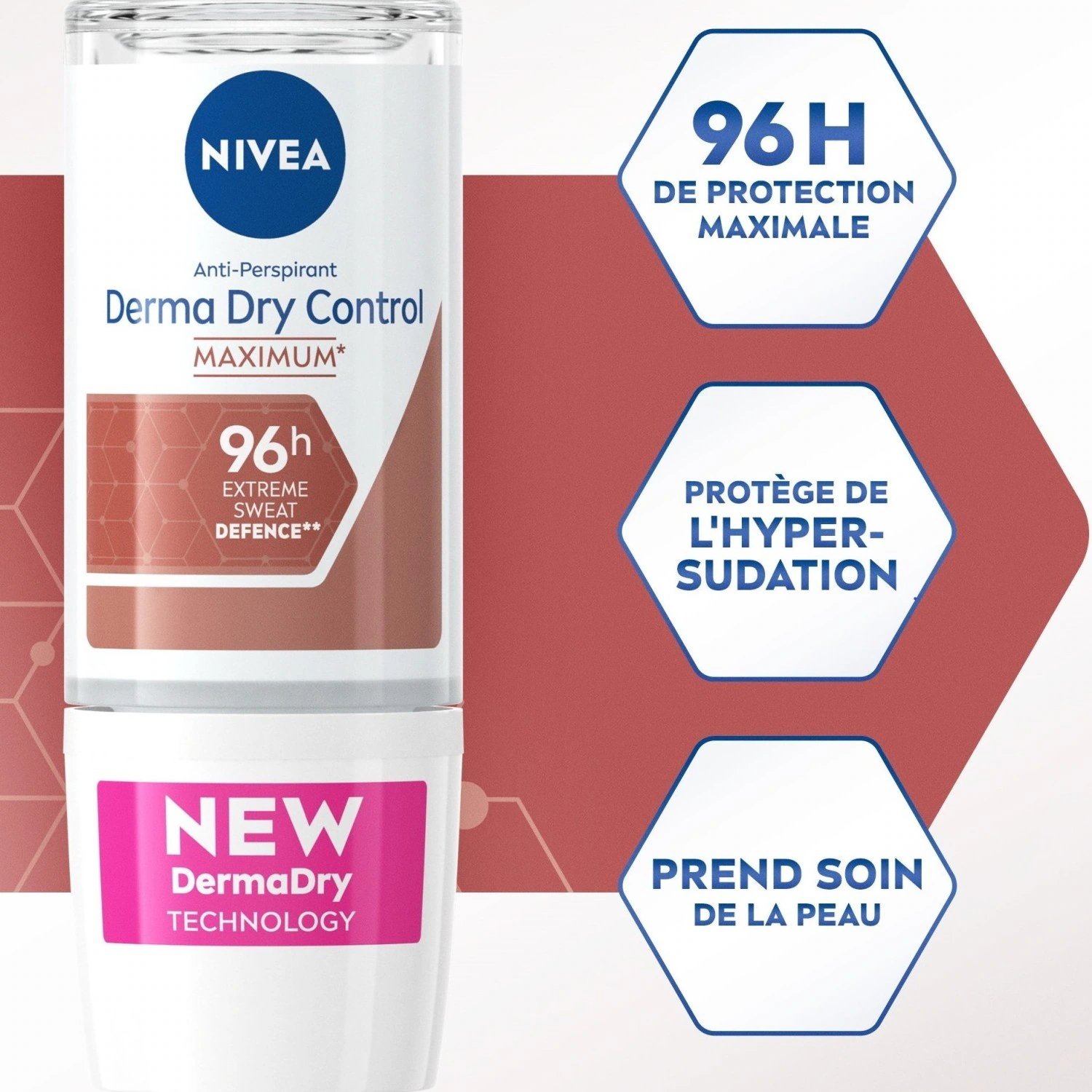 NIVEA Déodorant Bille détranspirant transpiration et odeurs excessives 96h