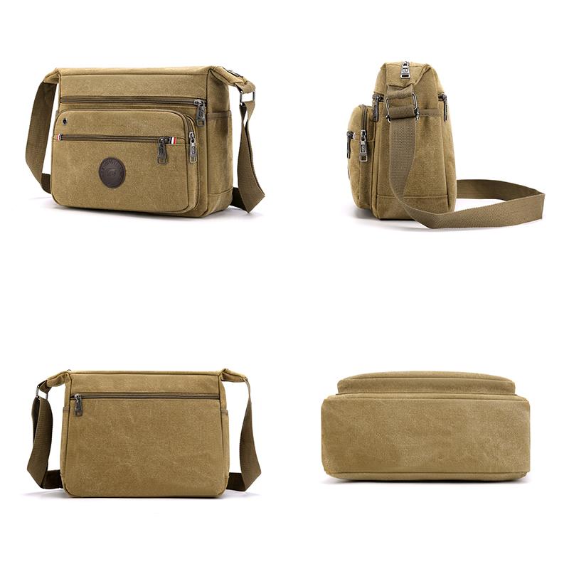 Sac de voyage homme de bonne qualité en toile, style décontracté, bandoulière, idéal pour les activités de plein air, les voyages, l'école et le style rétro avec fermeture éclair (collection 2020).