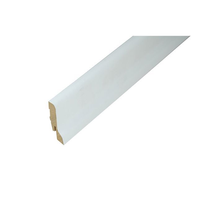 PROVISTON MDF Skirting Board 20 x 60 x 2500 mm White Laminated Curved Profile
