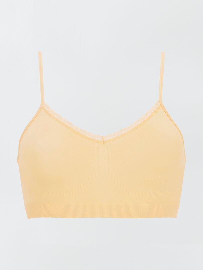 Conjunto de sutiã esportivo elástico - 2 peças - AMARELO