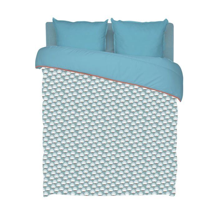 Warm printed duvet 140x200cm for 90x190cm bed - Soft - Reversible - Soft microfiber - BLUE CALIN
