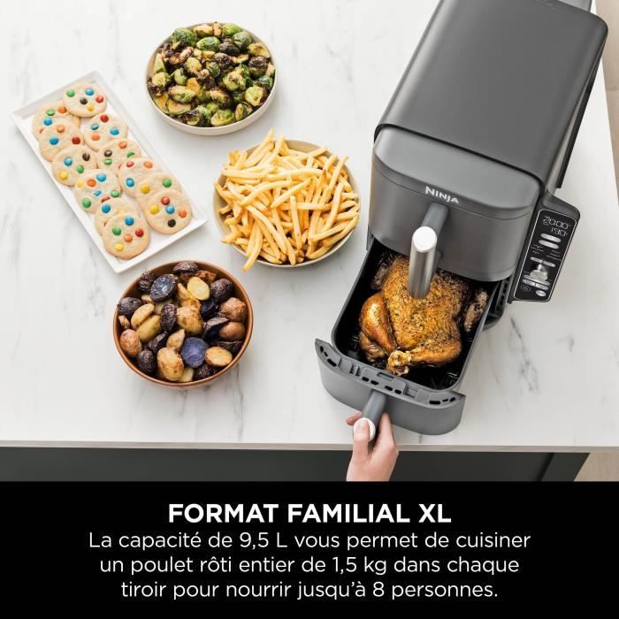 NINJA Airfryer - Dubbele Stapel XL SL400EU - Inhoud 9,5 liter - 6 kookprogramma's - 2470W