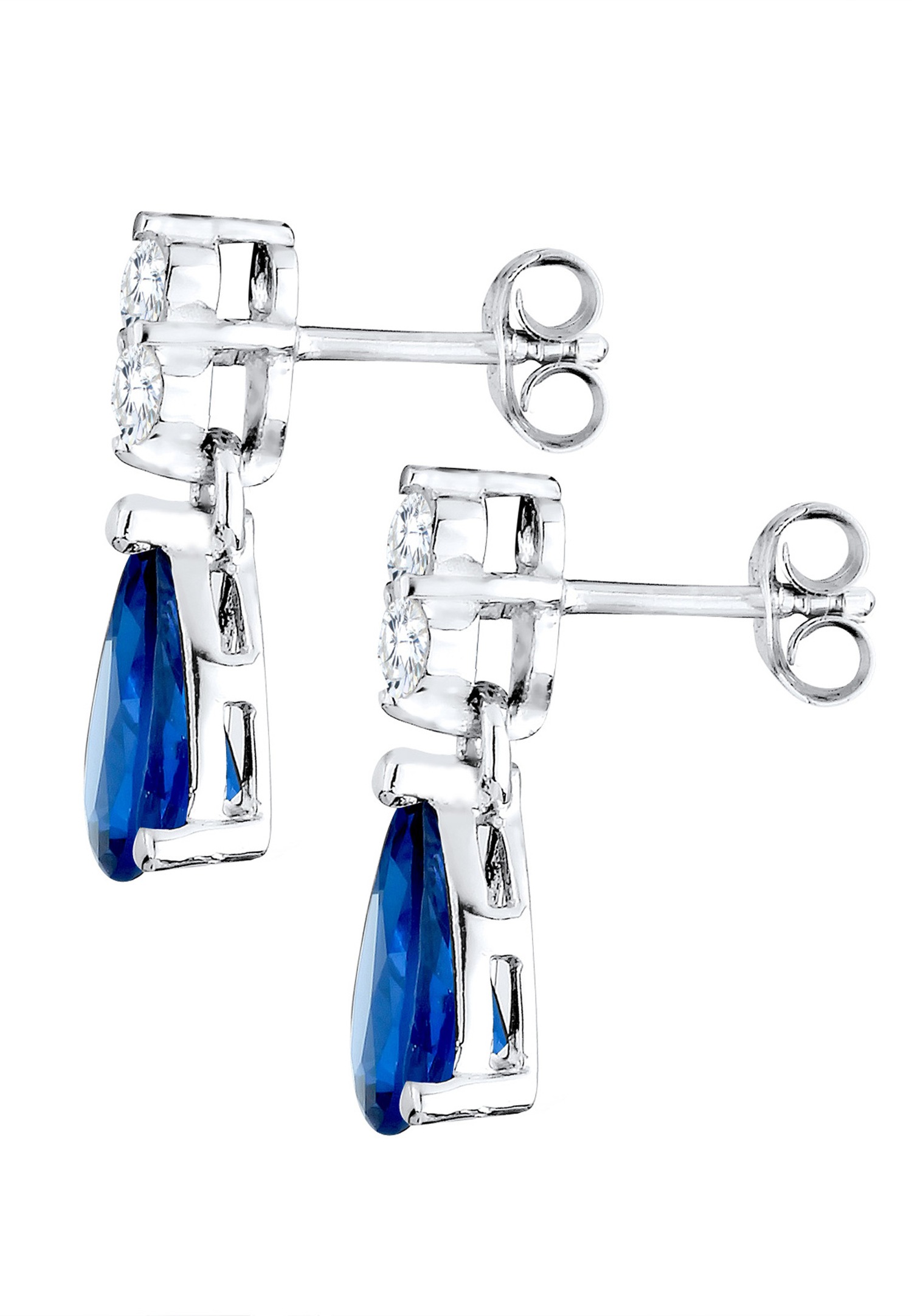 Elli Femmes Goutte avec Cristaux de Zirconium et Saphir Synthétique en Argent Sterling 925