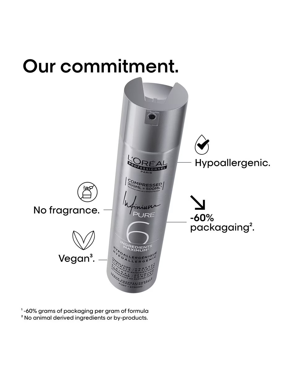 L'Oréal Professionnel Infinium Pure Strong Υποαλλεργική λακ μαλλιών με δυνατό κράτημα