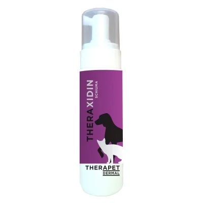 THERAPET Theraxidin Mousse dermatologique contre les infections cutanées pour chiens et chats 200 ml
