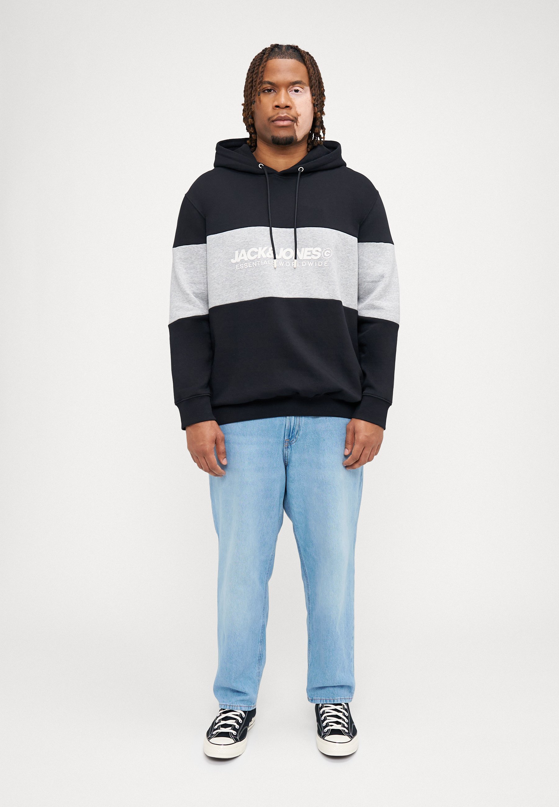 Jack & Jones JJELEGACY BLOCKING HOOD - Kapuzenpullover - schwarz