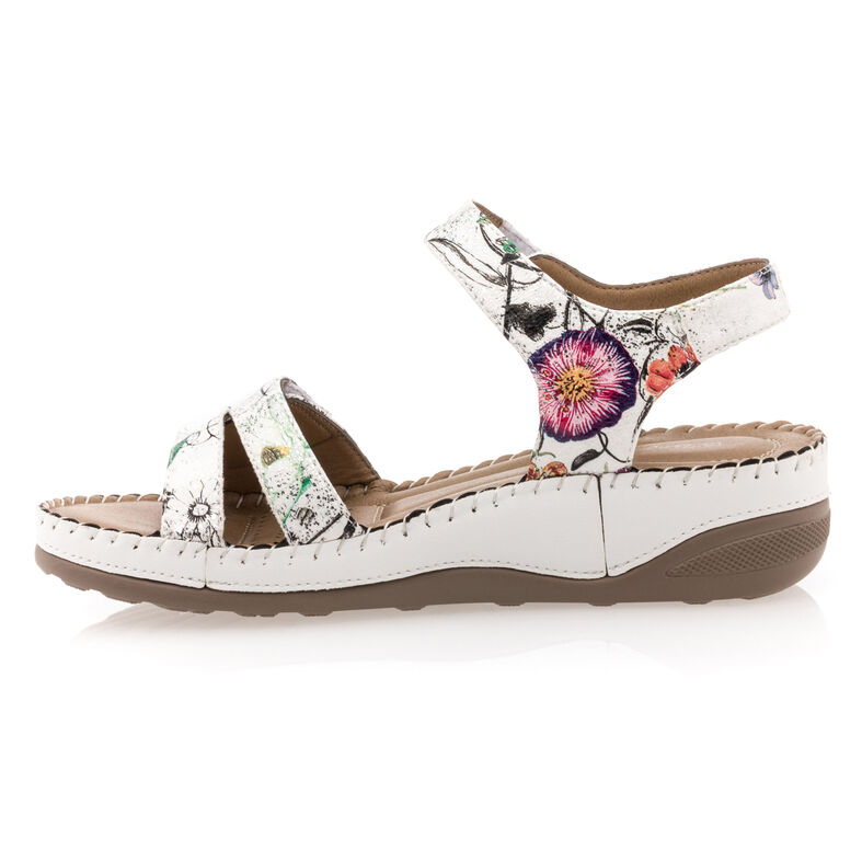 Weiße Damensandalen / Zehenfreie Schuhe