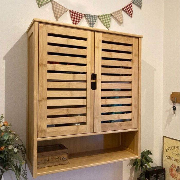 Mobiletto da bagno a parete, pensile portaoggetti, mobiletto per WC, 60x20x70 cm