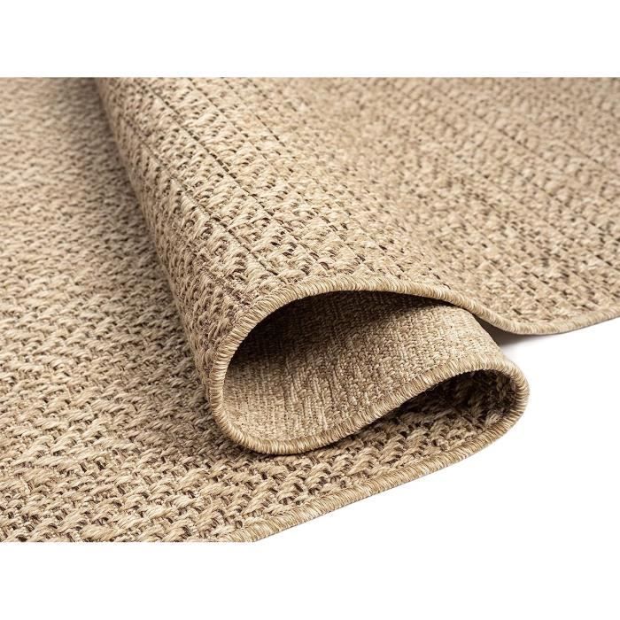 Tapis extérieur aspect jute - THE CARPET - 80x250 - Résistant UV - Motif Arc-en-ciel (5006)