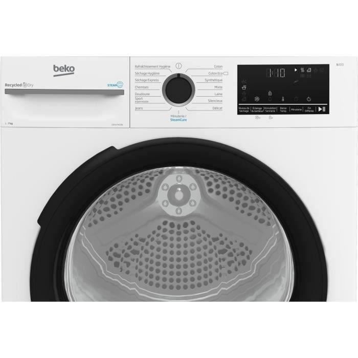 Asciugatrice a pompa di calore BEKO b300 D3H27493W - 7 kg - Induzione - Larghezza 60 cm - Sensore di umidità - Bianca