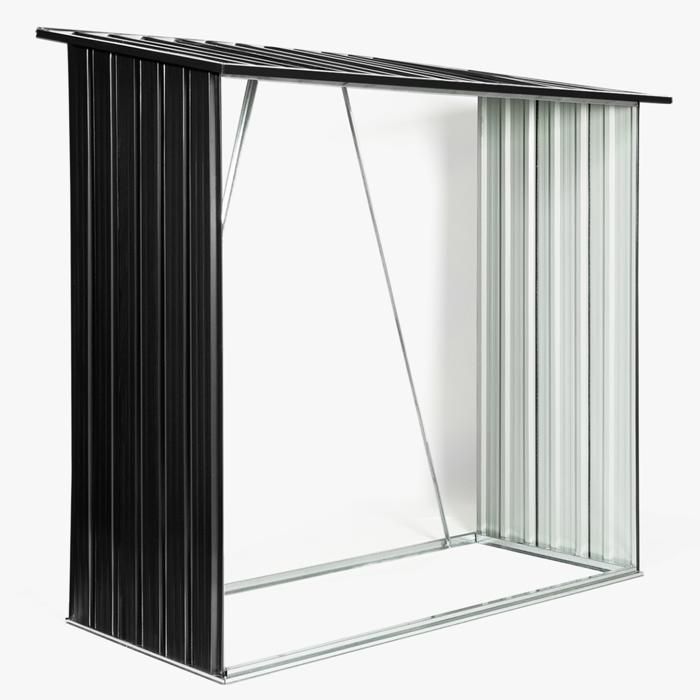IDMARKET Abri de stockage 2 m³  gris en acier galvanisé pour bûches