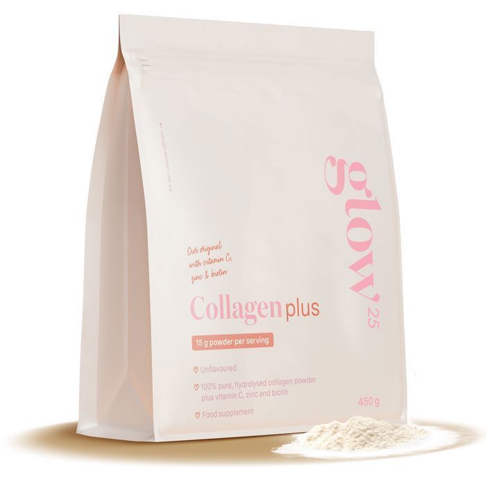 Collagen Plus Glow25® [450 g] | con vitamina C, zinc y biotina | Hidrolizado de colágeno premium | Péptidos tipo 1 y 3