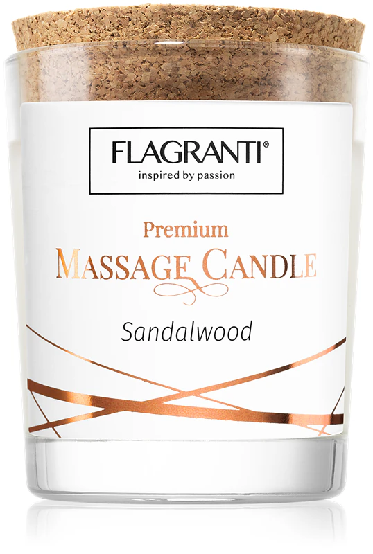 Vela de massagem Flagranti com aroma de sândalo.