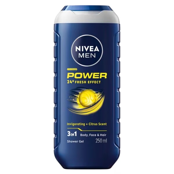NIVEA Men Power 24H Fresh Effect 3-у-1 гел за туширање<br>250ml - Нормална кожа