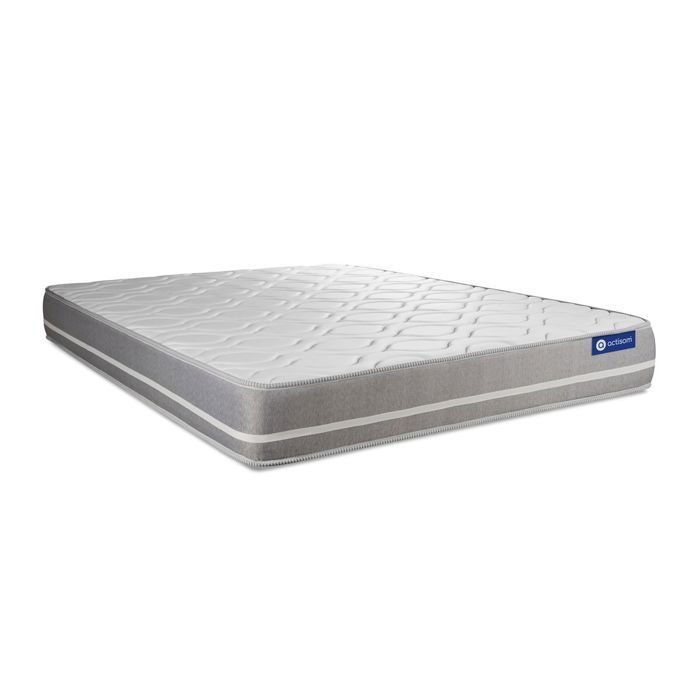 Conjunto de colchón y base de cama de 140x200 cm - Base de cama blanca (requiere montaje) - Actilatex Touch