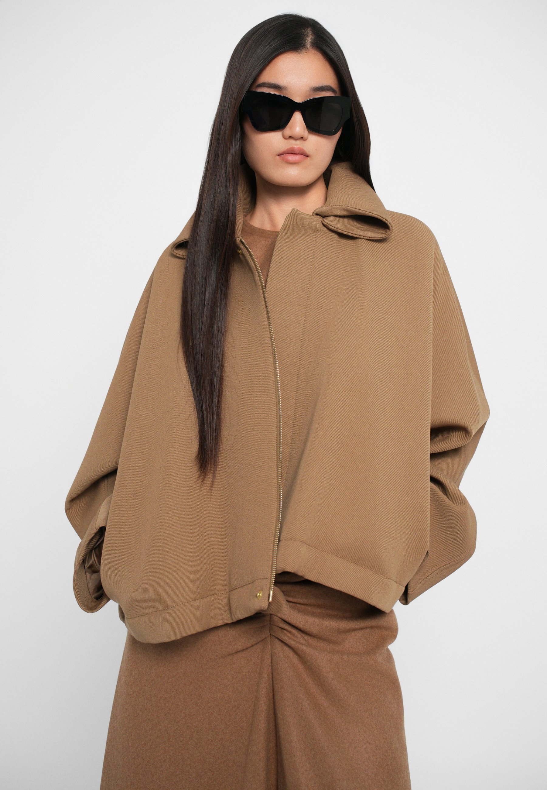 Victoria Beckham oversized coltrui - Lichte jas - donker camel
