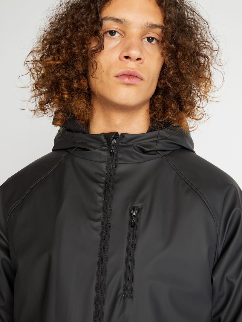 Waterdichte Sherpa parka met capuchon - Zwart