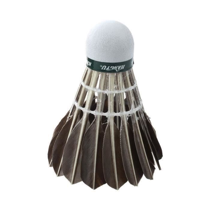 HANGYU 12x Volantes de entrenamiento de plumas de ganso negro Birdslets Pelotas de bádminton Juego Deporte XU6E87