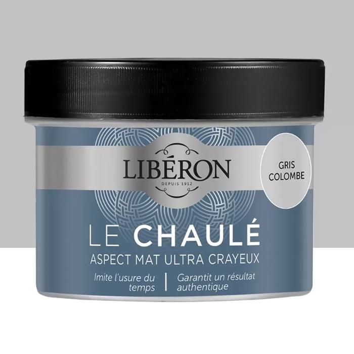 Peinture LIBÉRON Le Chaulé Gris colombe 0,25 L — Ultra mat pour meubles bois