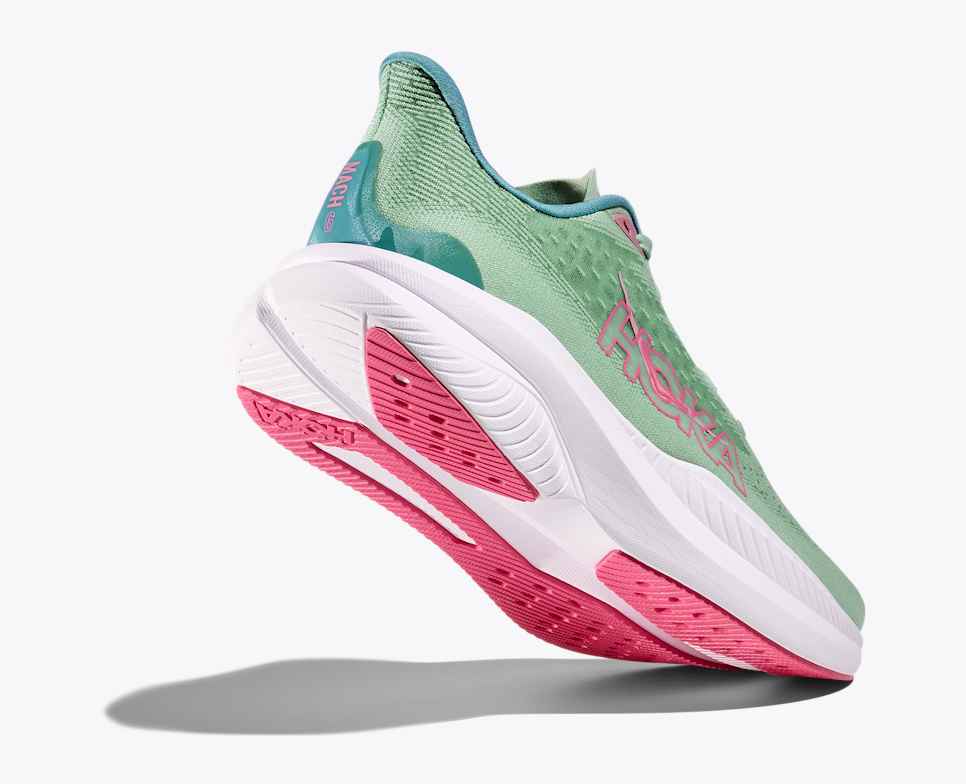 HOKA Mach 6 Jadeite / Alpine Blue