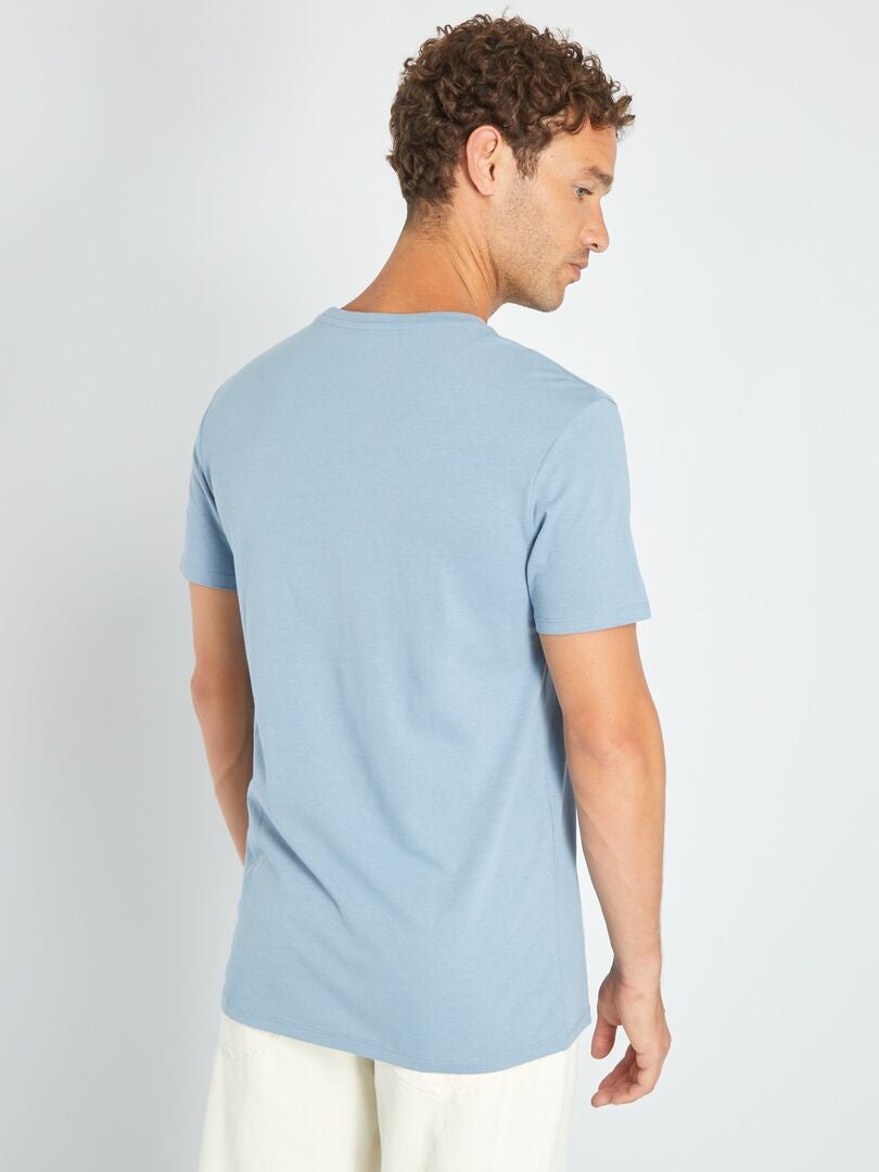 Jersey T-shirt met print - BLAUW