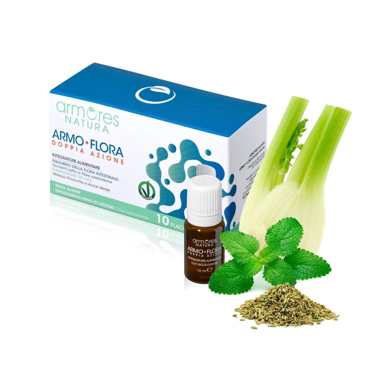 ARMORES NATURA Armores Armo Flora Dubbele Actie 10 flesjes van 10 ml Balans van de darmflora