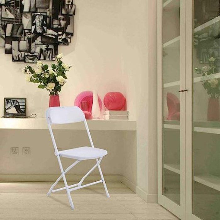 Chaises de réception pliantes – 6 chaises d'appoint en plastique et métal