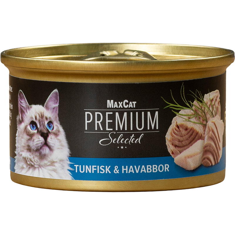 MaxCat Premium kattefôr 85 g tunfisk og havabbor Maxcat