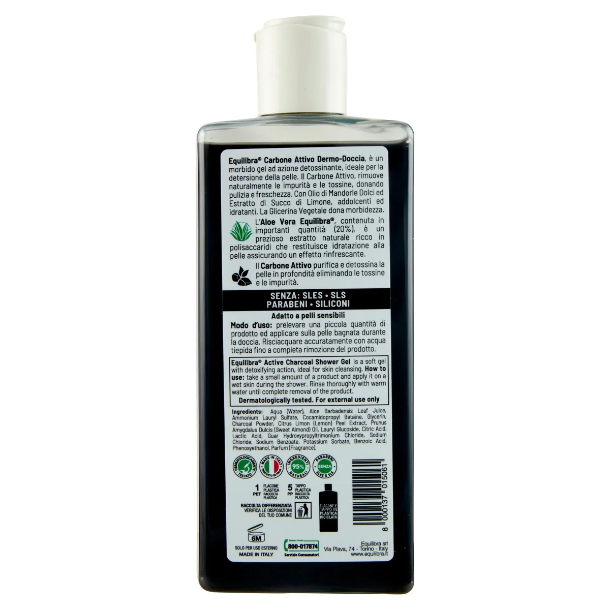 Equilibra Equilibra Carbon Doucheschuim 265 ml Hygiëne en huidreiniging